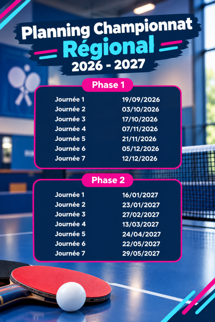 Championnat régional 2026 - 2027